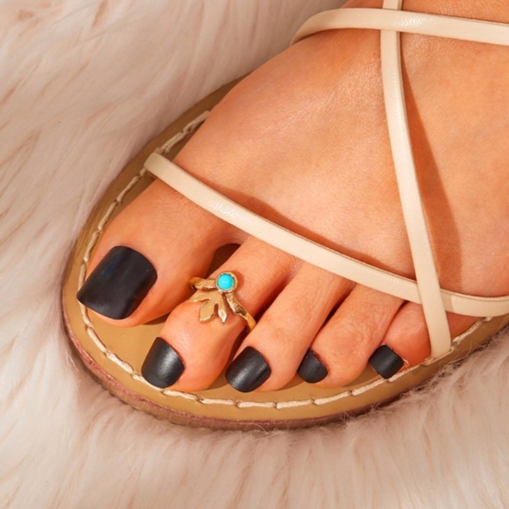 Rose Goldtone Turquoise Toe Ring - Trendy 4 Summer